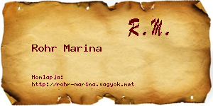 Rohr Marina névjegykártya
